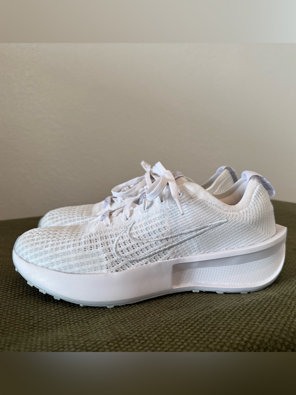 Nike Interact Run Women's All-White Knit Road Running Shoes
